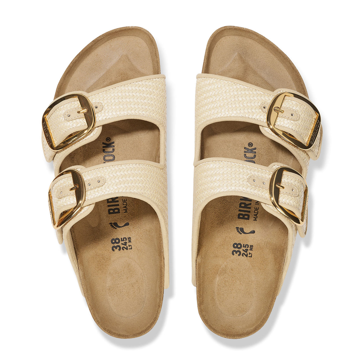 Birkenstock Arizona Big Buckle Narrow Slide Sandal (Women) - Raffia Natural Sandal - Slide - The Heel Shoe Fitters
