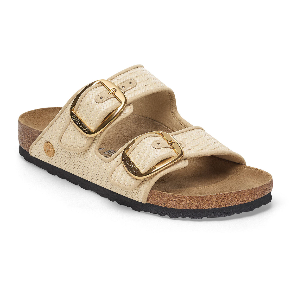 Birkenstock Arizona Big Buckle Narrow Slide Sandal (Women) - Raffia Natural Sandal - Slide - The Heel Shoe Fitters