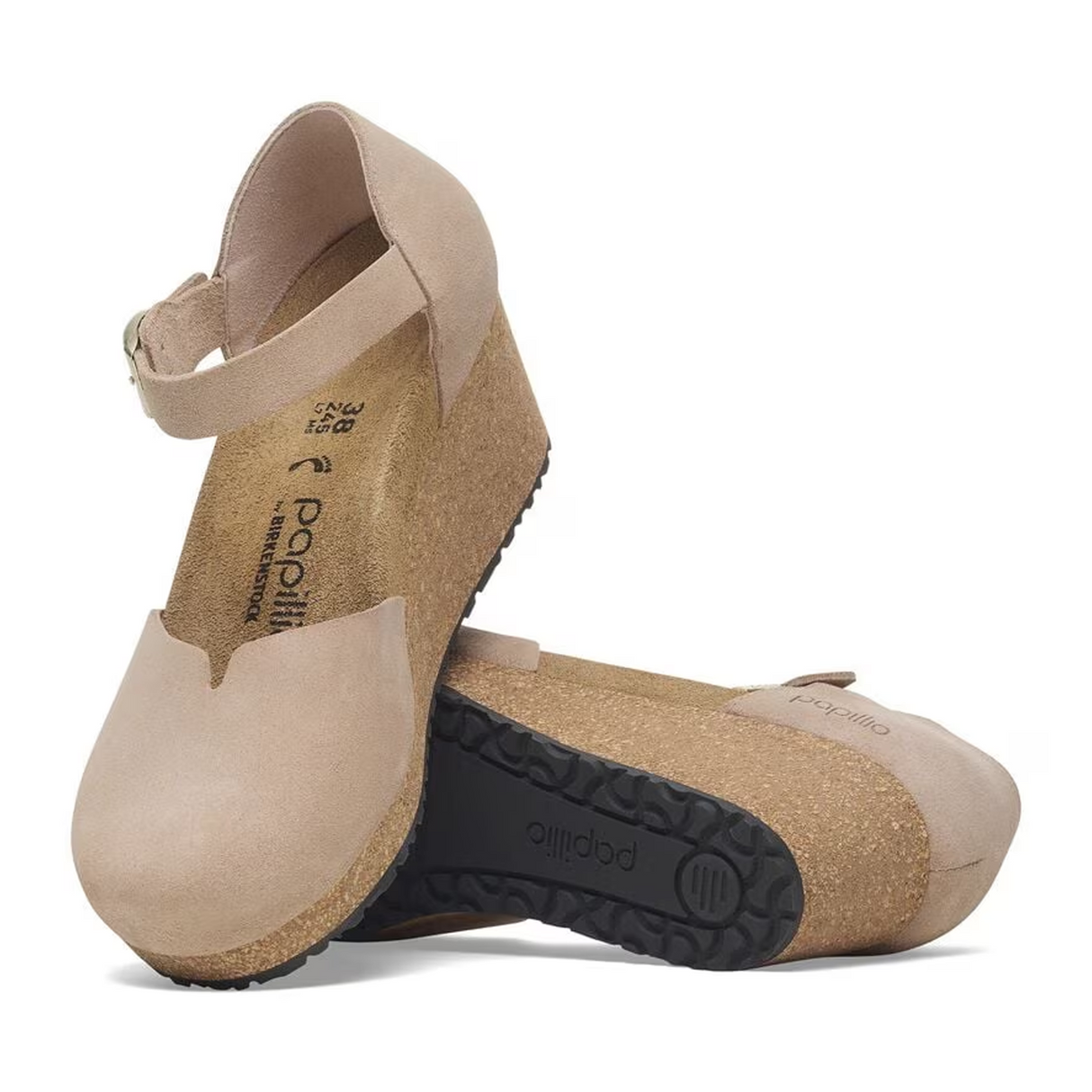 Birkenstock Mary Narrow Wedge Sandal (Women) - Warm Sand Suede Dress-Casual - Heels - The Heel Shoe Fitters