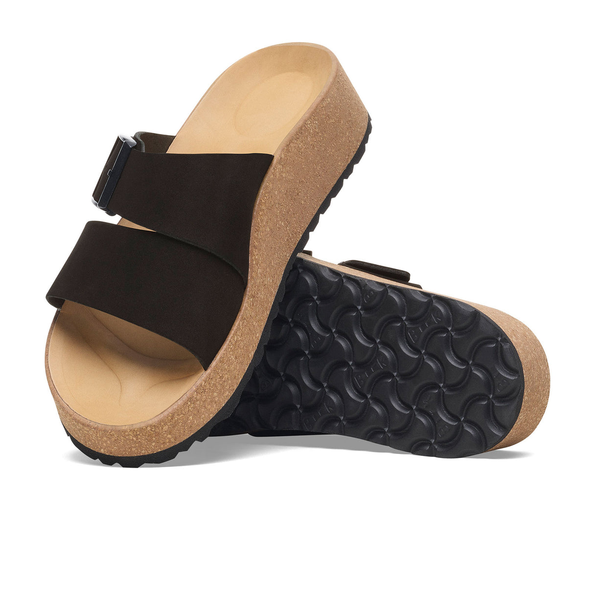 Birkenstock Almina Narrow Slide Sandal (Women) - Black Nubuck Sandal - Slide - The Heel Shoe Fitters