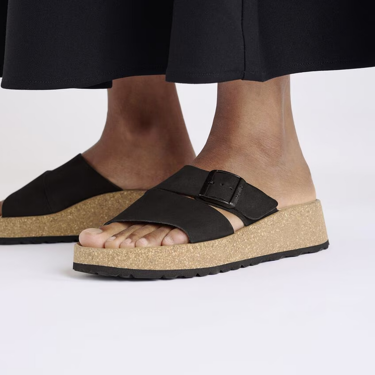 Birkenstock Almina Narrow Slide Sandal (Women) - Black Nubuck Sandal - Slide - The Heel Shoe Fitters