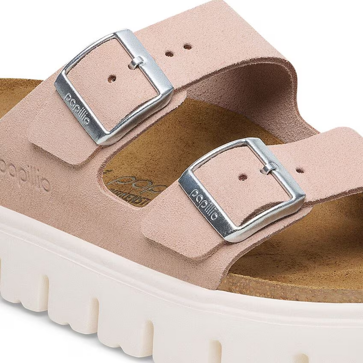 Birkenstock Arizona Chunky Narrow Slide Sandal (Women) - Light Rose Suede Sandal - Slide - The Heel Shoe Fitters