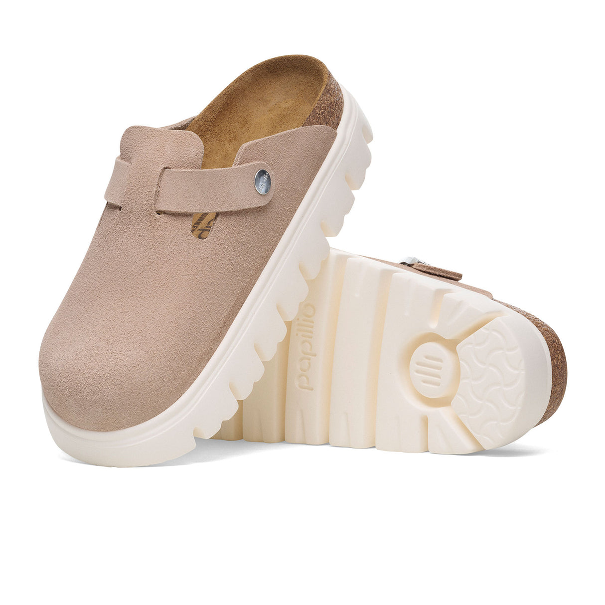 Birkenstock Boston Chunky Narrow Clog (Women) - Light Rose Suede Dress-Casual - Clogs & Mules - The Heel Shoe Fitters