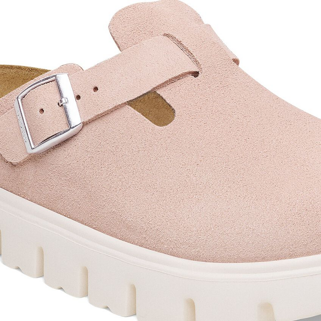 Birkenstock Boston Chunky Narrow Clog (Women) - Light Rose Suede Dress-Casual - Clogs & Mules - The Heel Shoe Fitters