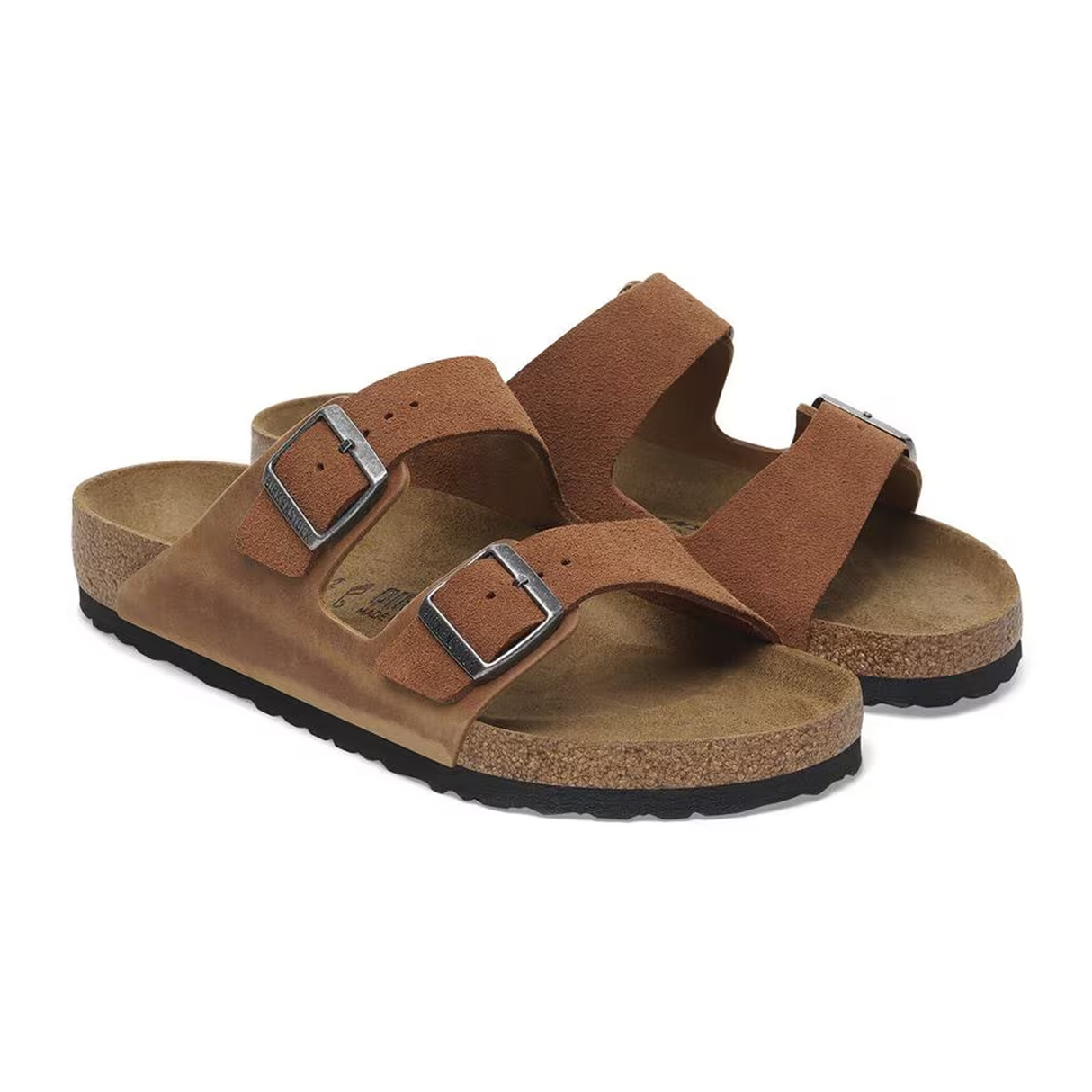 Birkenstock Arizona Slide Sandal (Men) - Cognac/Cognac Suede Sandal - Slide - The Heel Shoe Fitters