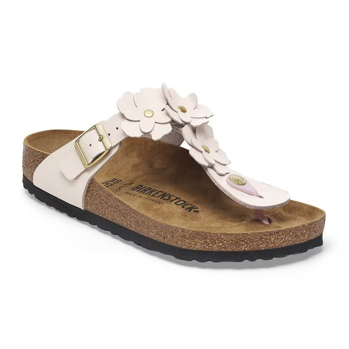 Birkenstock Gizeh Flowers Sandal (Women) - Light Rose Leather Sandal - Thong - The Heel Shoe Fitters
