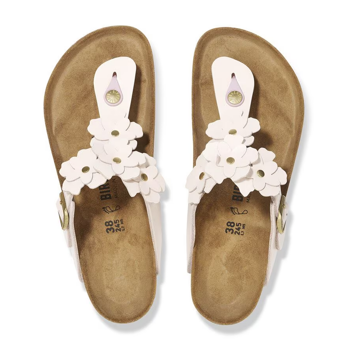 Birkenstock Gizeh Flowers Sandal (Women) - Light Rose Leather Sandal - Thong - The Heel Shoe Fitters