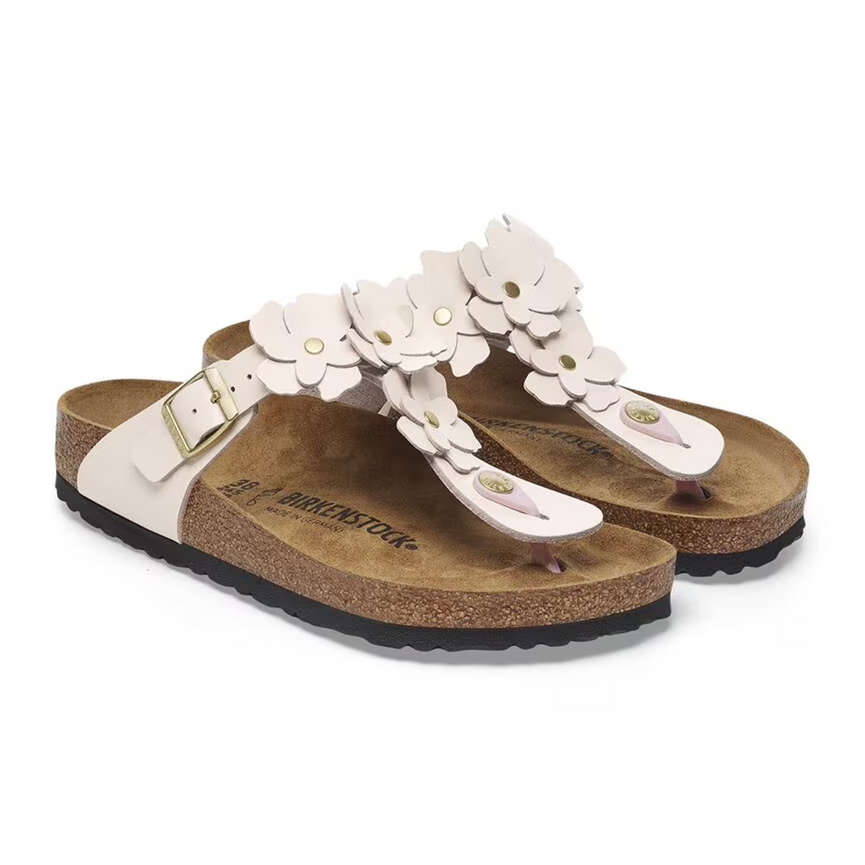 Birkenstock Gizeh Flowers Sandal (Women) - Light Rose Leather Sandal - Thong - The Heel Shoe Fitters