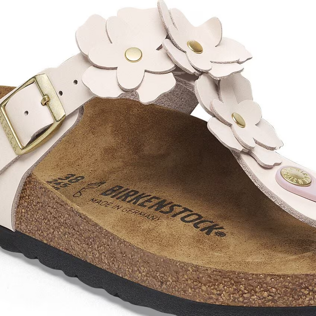 Birkenstock Gizeh Flowers Sandal (Women) - Light Rose Leather Sandal - Thong - The Heel Shoe Fitters