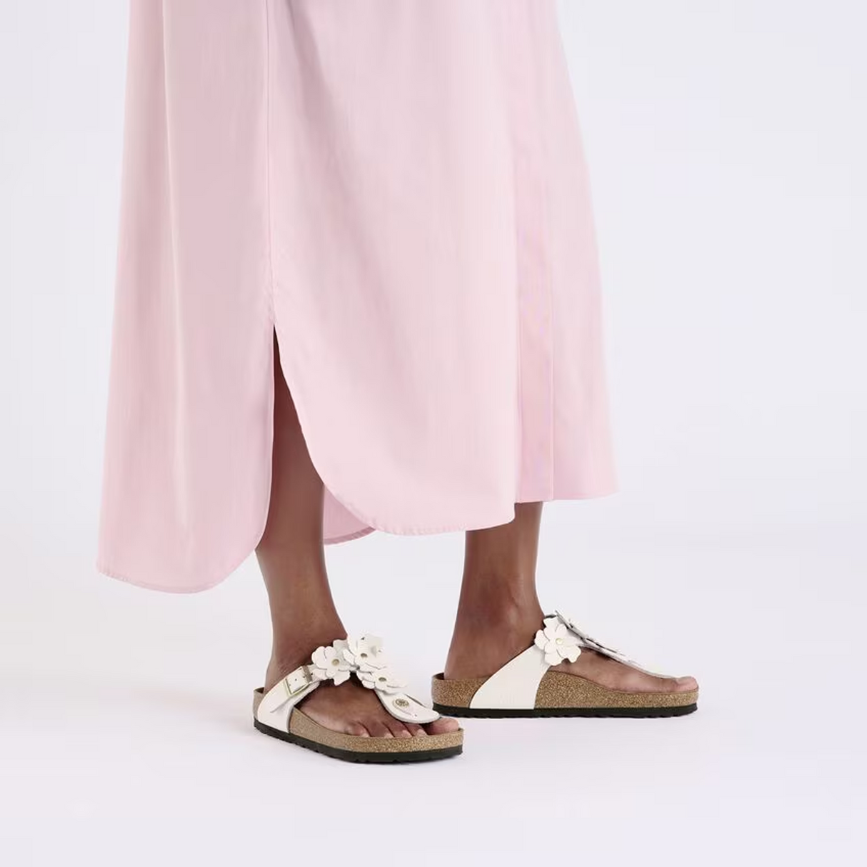 Birkenstock Gizeh Flowers Sandal (Women) - Light Rose Leather Sandal - Thong - The Heel Shoe Fitters