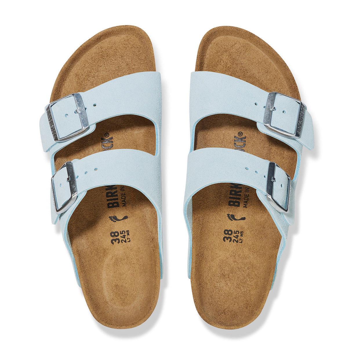 Birkenstock Arizona Narrow Slide Sandal (Women) - Baby Blue Suede Sandal - Slide - The Heel Shoe Fitters