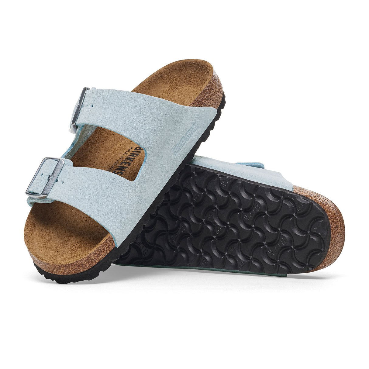 Birkenstock Arizona Narrow Slide Sandal (Women) - Baby Blue Suede Sandal - Slide - The Heel Shoe Fitters