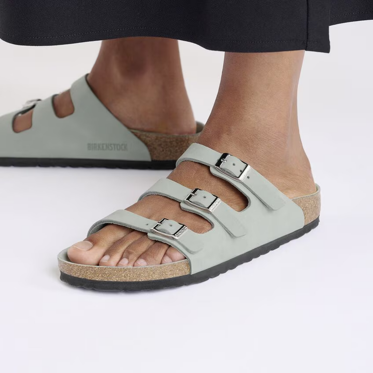 Birkenstock Florida Hex Slide Sandal (Women) - Pure Sage Nubuck Sandal - Slide - The Heel Shoe Fitters