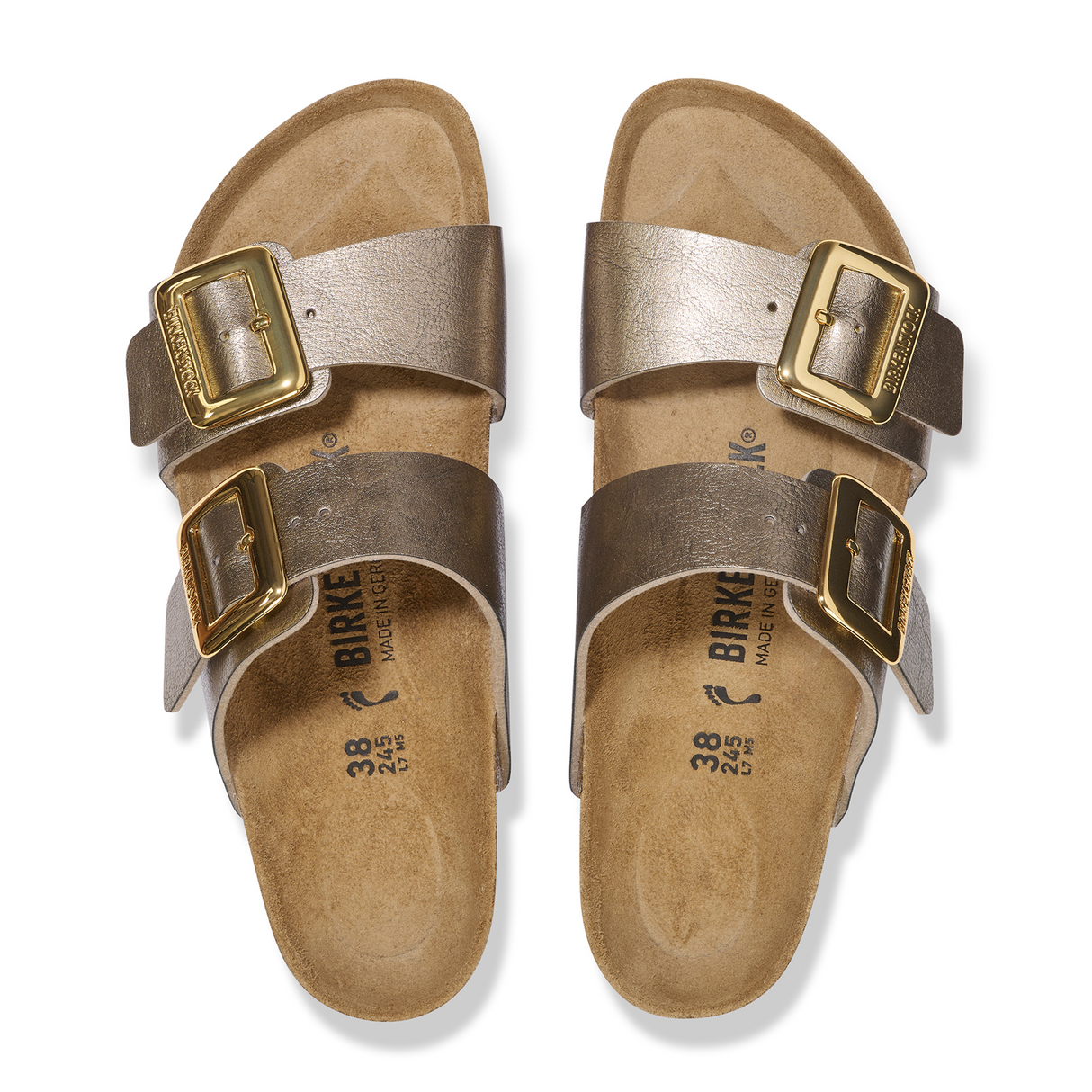 Birkenstock Sydney Luxe Buckle Slide Sandal (Women) - Graceful Taupe Birko-Flor