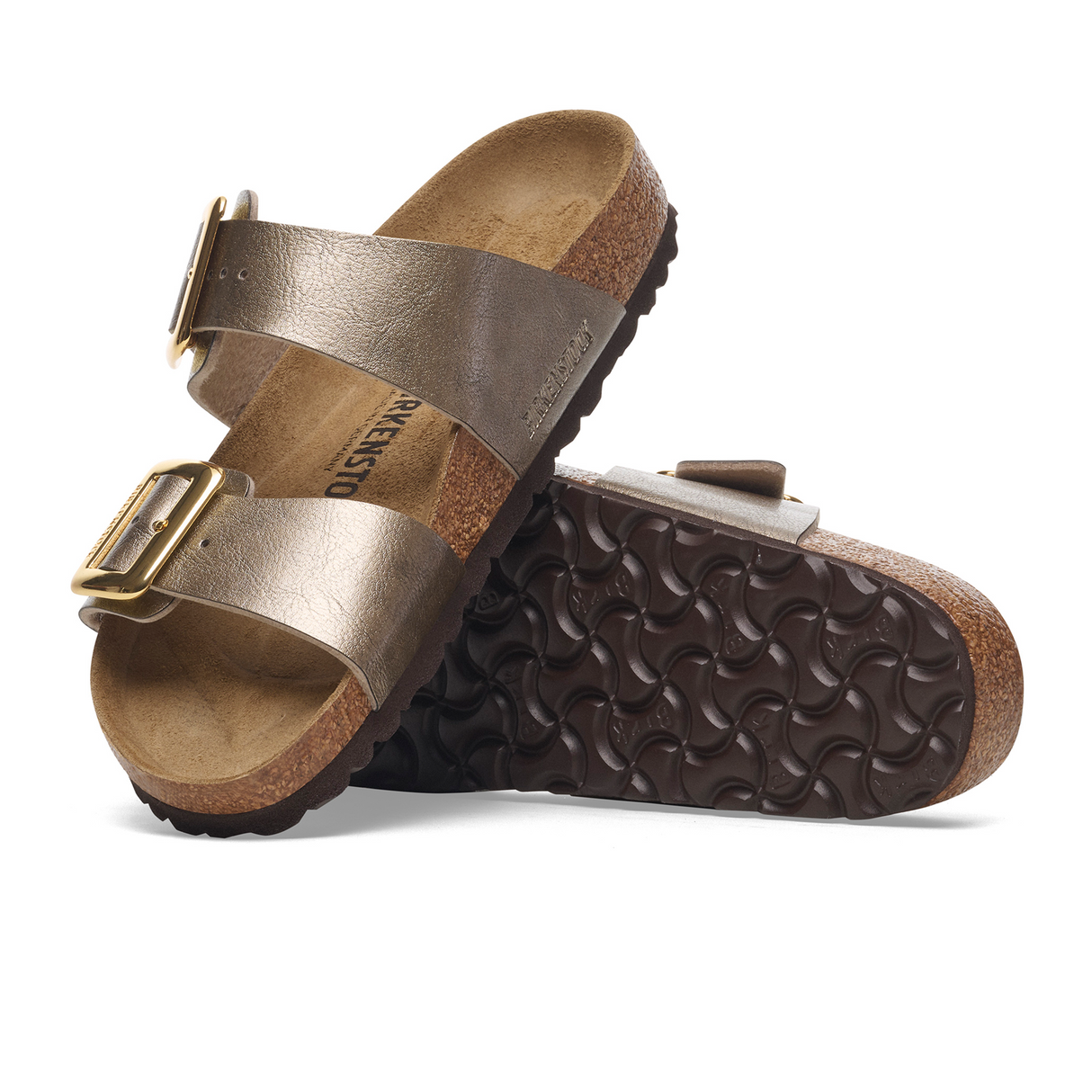 Birkenstock Sydney Luxe Buckle Slide Sandal (Women) - Graceful Taupe Birko-Flor