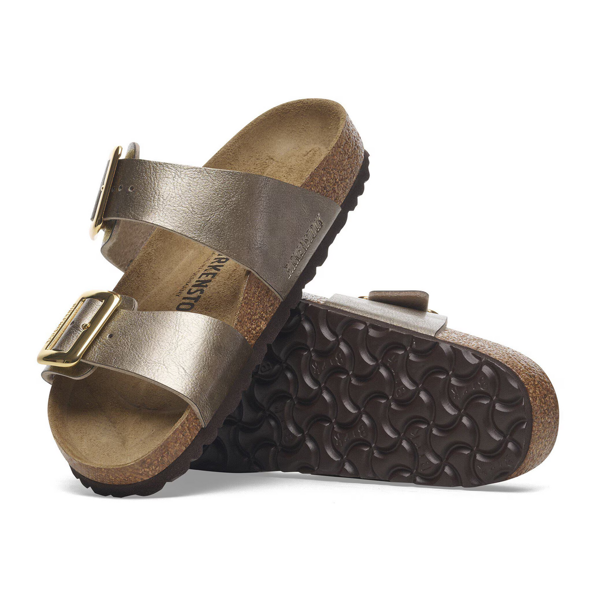 Birkenstock Sydney Luxe Buckle Slide Sandal (Women) - Graceful Taupe Birko-Flor Sandal - Slide - The Heel Shoe Fitters