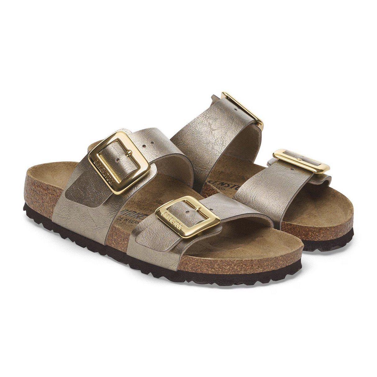 Birkenstock Sydney Luxe Buckle Slide Sandal (Women) - Graceful Taupe Birko-Flor Sandal - Slide - The Heel Shoe Fitters