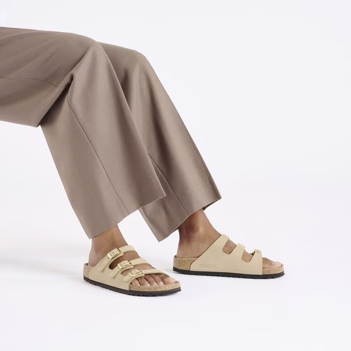 Birkenstock Florida Hex Slide Sandal (Women) - Sandcastle Nubuck Sandal - Slide - The Heel Shoe Fitters