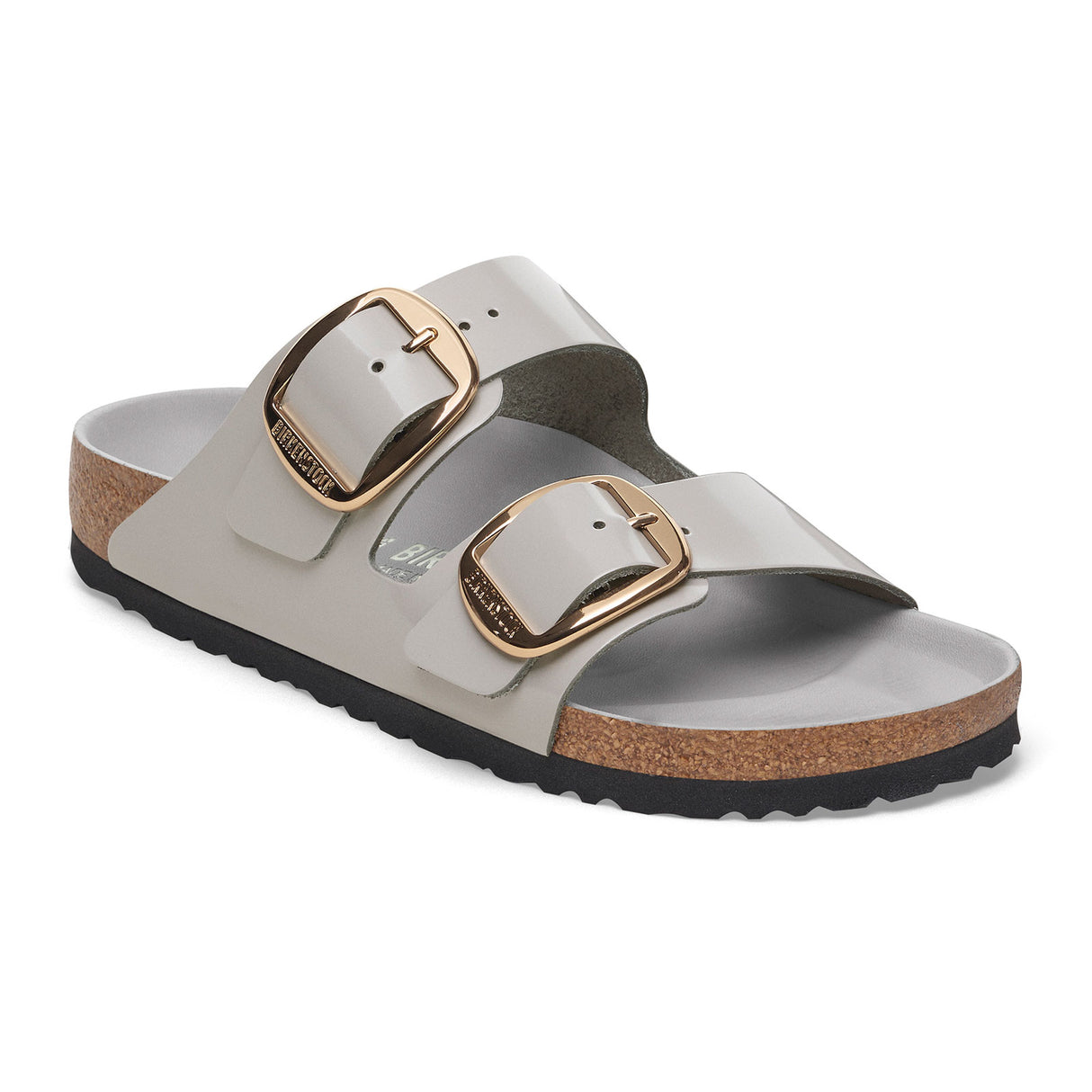 Birkenstock Arizona Big Buckle Narrow Slide Sandal (Women) - High Shine Stone Coin Leather Sandal - Slide - The Heel Shoe Fitters
