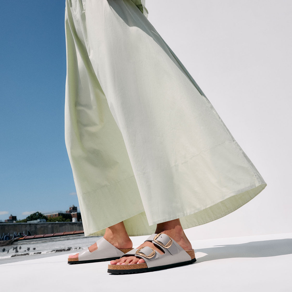 Birkenstock Arizona Big Buckle High Shine Leather Slide Sandal (Women) Sandal - Slide - The Heel Shoe Fitters