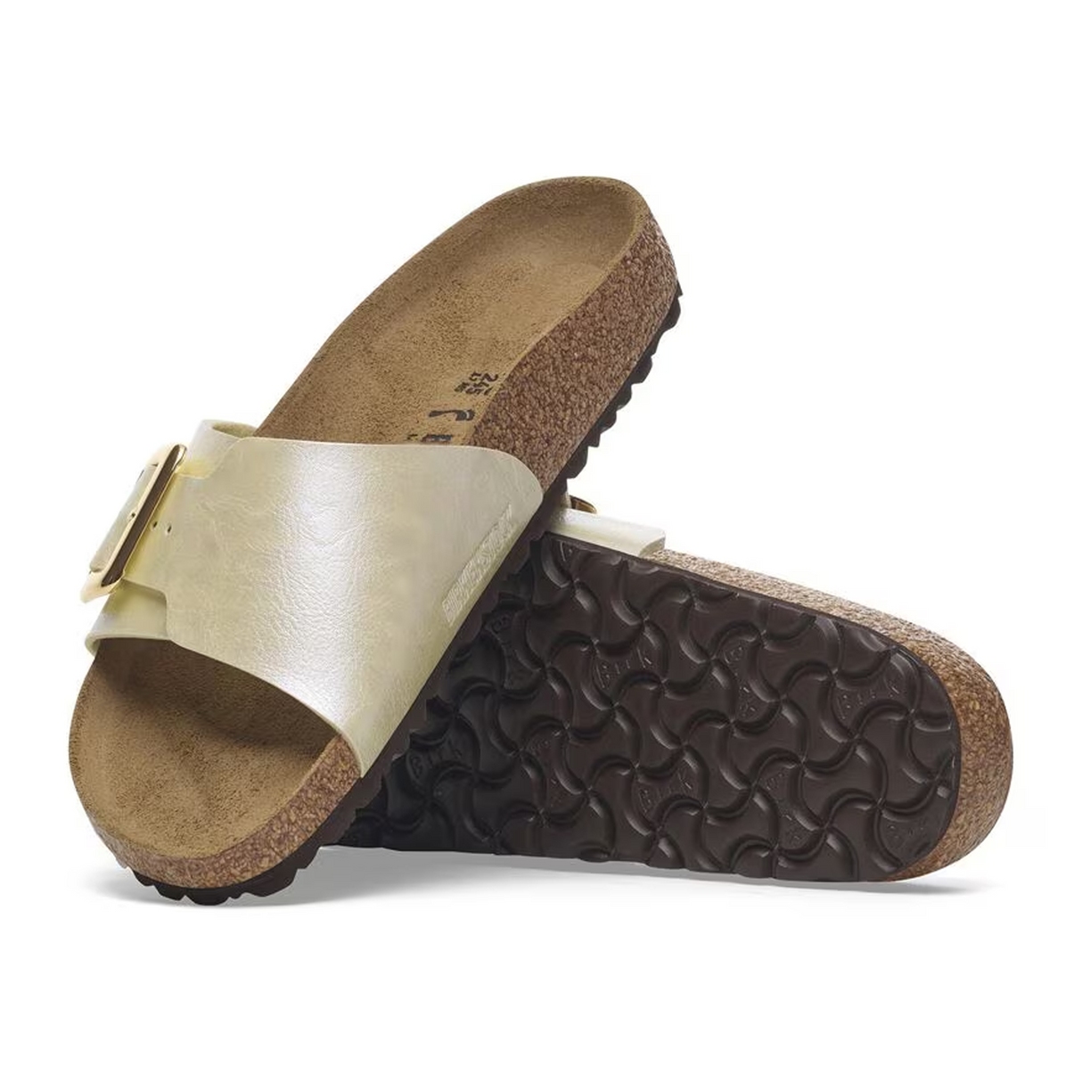 Birkenstock Catalina Luxe Buckle Narrow Slide Sandal (Women) - Graceful Pearl White Sandal - Slide - The Heel Shoe Fitters