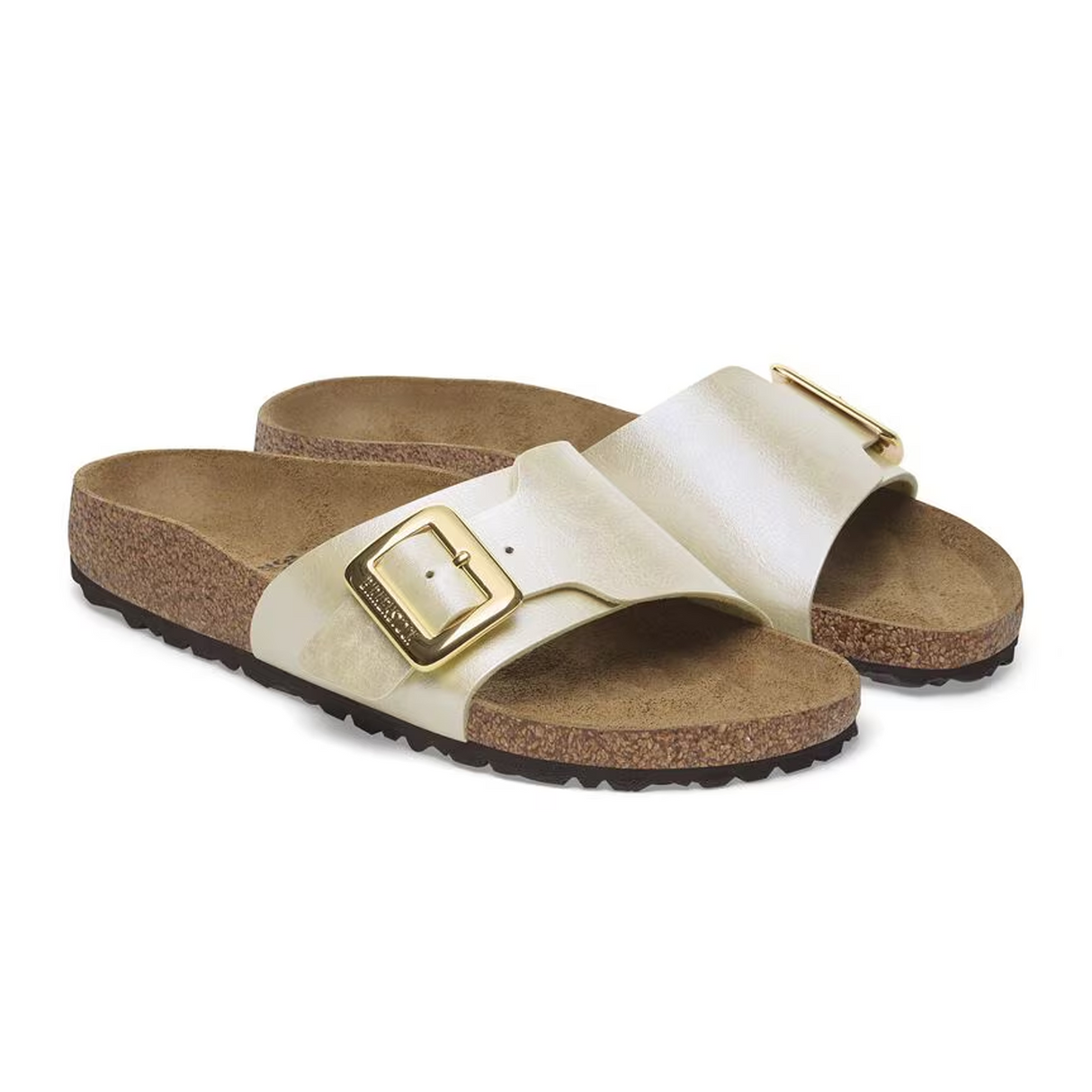Birkenstock Catalina Luxe Buckle Narrow Slide Sandal (Women) - Graceful Pearl White Sandal - Slide - The Heel Shoe Fitters