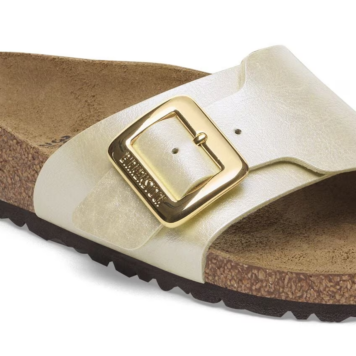Birkenstock Catalina Luxe Buckle Narrow Slide Sandal (Women) - Graceful Pearl White Sandal - Slide - The Heel Shoe Fitters