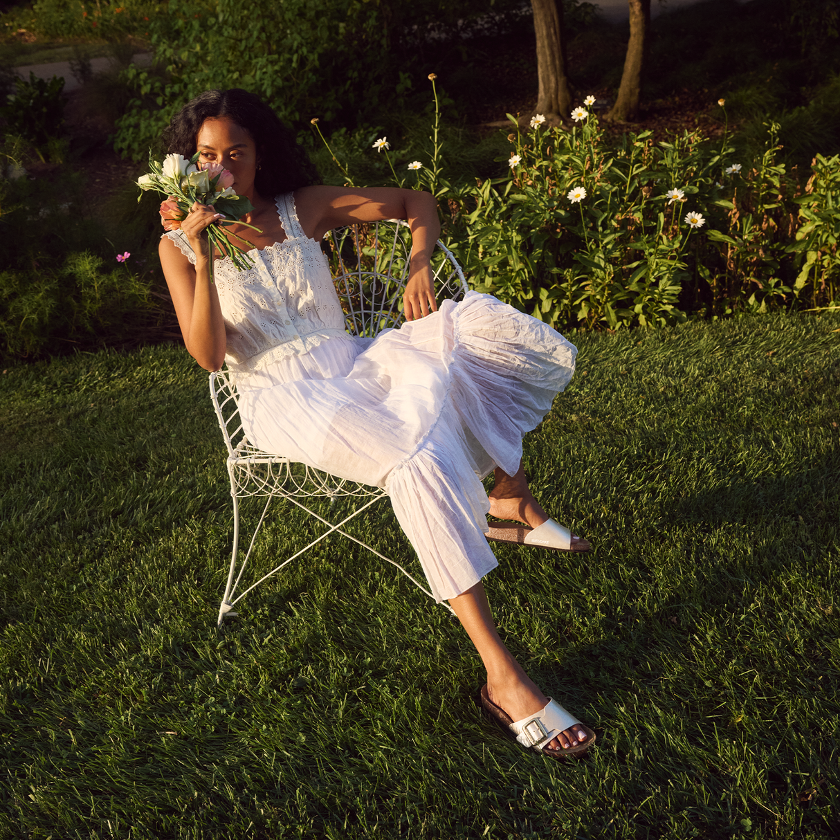 Birkenstock Catalina Luxe Buckle Narrow Slide Sandal (Women) - Graceful Pearl White Sandal - Slide - The Heel Shoe Fitters