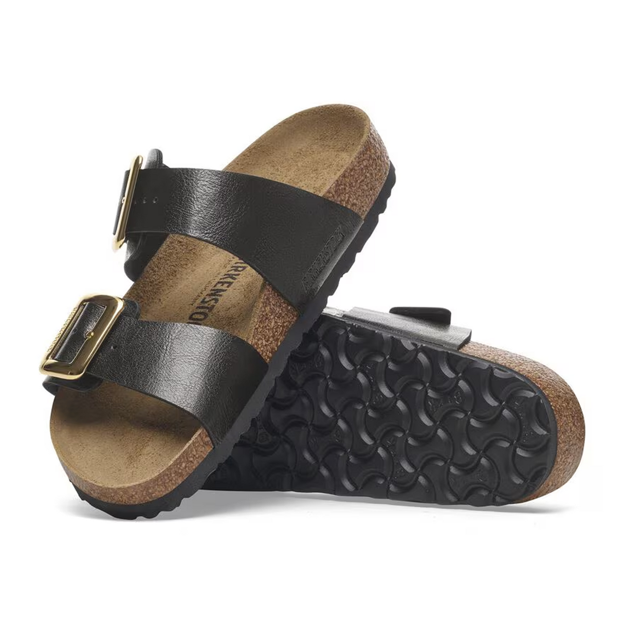 Birkenstock Sydney Luxe Buckle Narrow Slide Sandal (Women) - Graceful Licorice Birko-Flor Sandal - Slide - The Heel Shoe Fitters