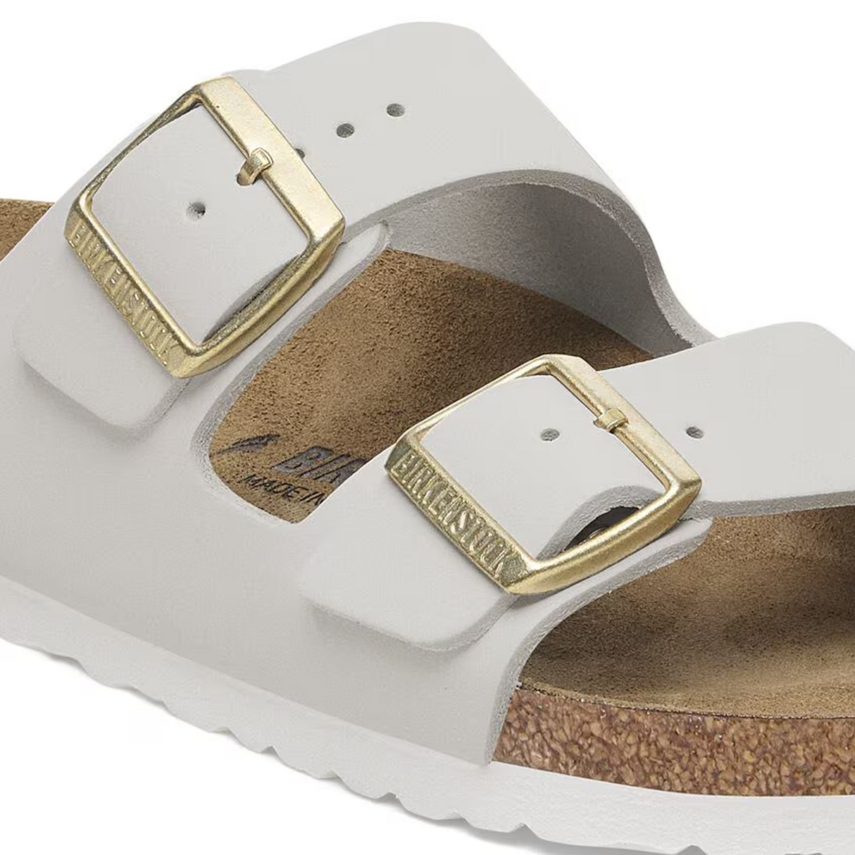 Birkenstock Arizona Narrow Slide Sandal (Women) - Antique White Nubuck Sandal - Slide - The Heel Shoe Fitters