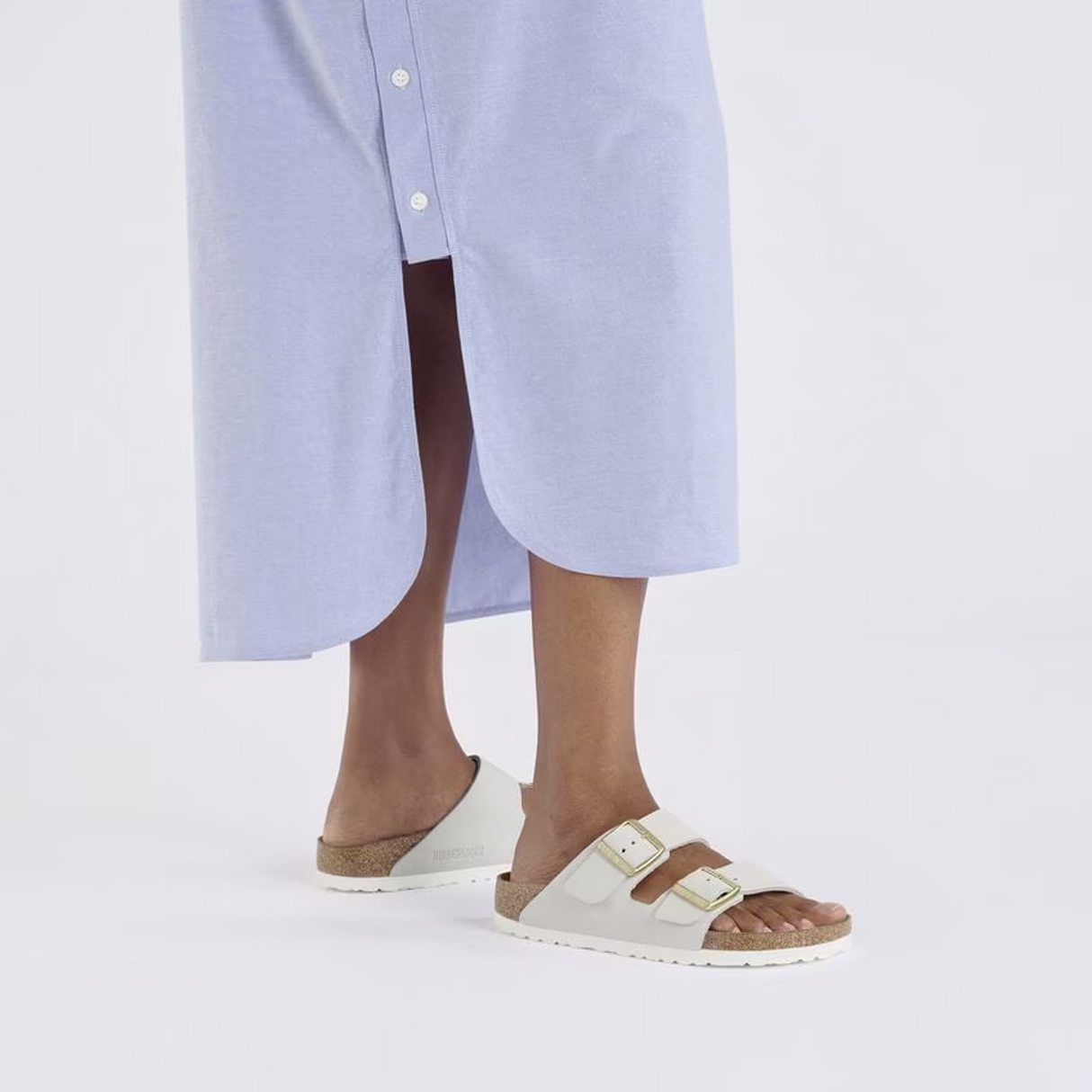 Birkenstock Arizona Narrow Slide Sandal (Women) - Antique White Nubuck Sandal - Slide - The Heel Shoe Fitters