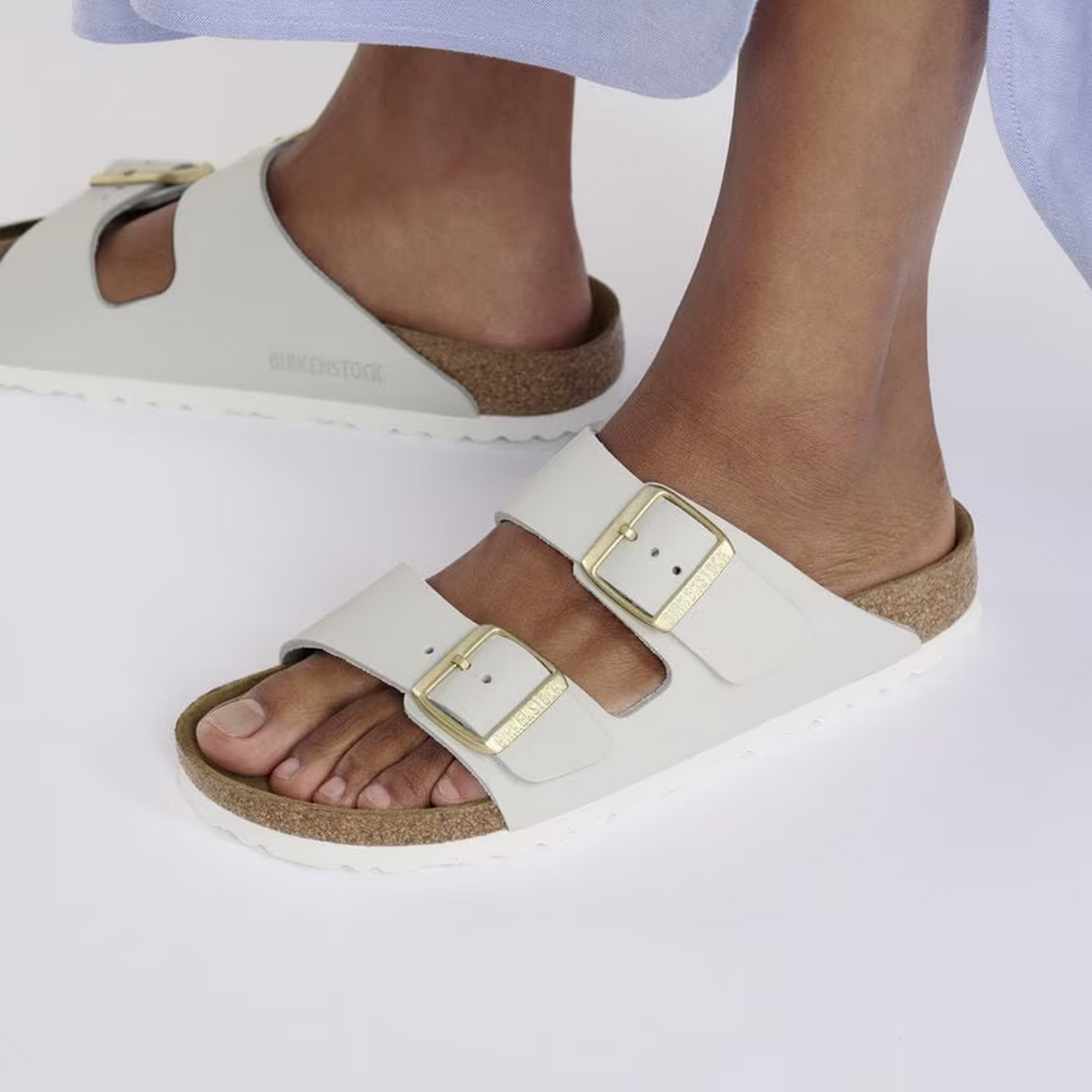 Birkenstock Arizona Narrow Slide Sandal (Women) - Antique White Nubuck Sandal - Slide - The Heel Shoe Fitters