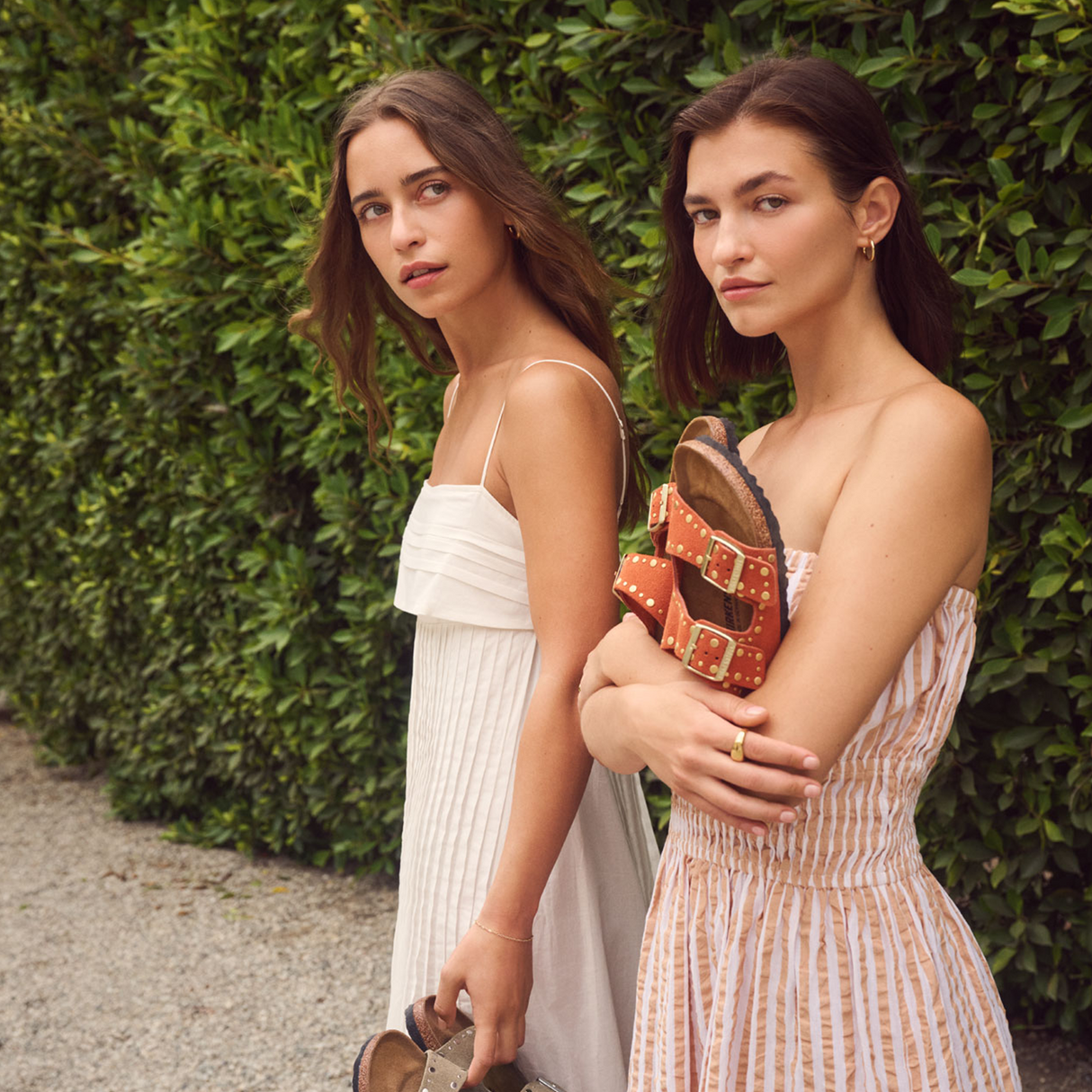 Birkenstock Arizona Rivets Narrow Slide Sandal (Women) - Dark Rust Suede Sandal - Slide - The Heel Shoe Fitters