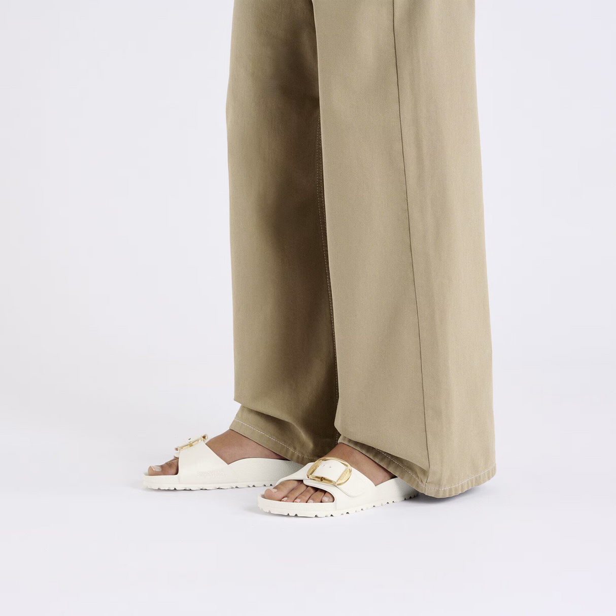 Birkenstock Madrid Big Buckle EVA Slide Sandal (Women) - Eggshell