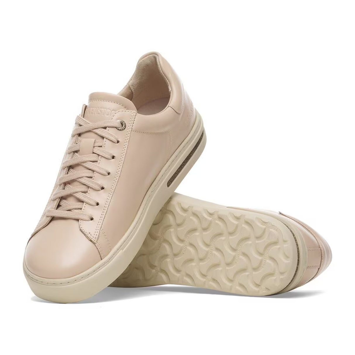 Birkenstock Bend Narrow Sneaker (Women) - Glossy New Beige Leather Athletic - Casual - Lace Up - The Heel Shoe Fitters