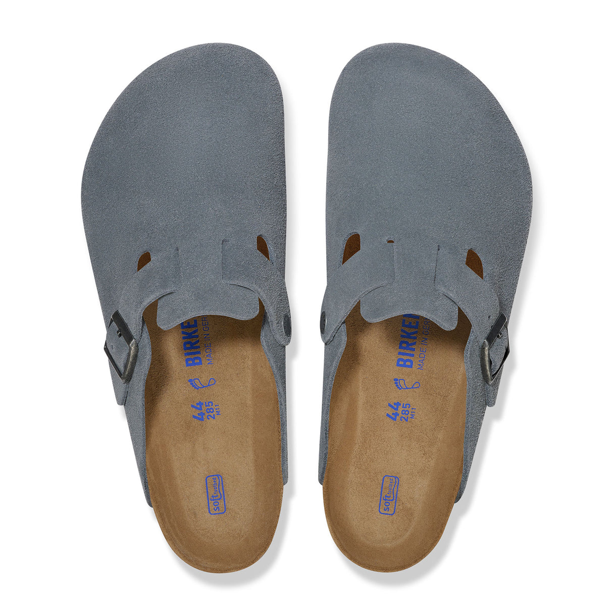 Birkenstock Boston Clog (Men) - Basalt Gray Suede Dress-Casual - Clogs & Mules - The Heel Shoe Fitters