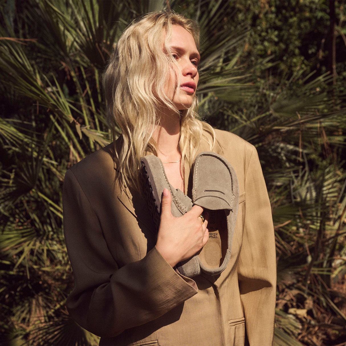 Birkenstock Naples Wrapped Narrow Clog (Women) - Taupe Suede Dress-Casual - Clogs & Mules - The Heel Shoe Fitters