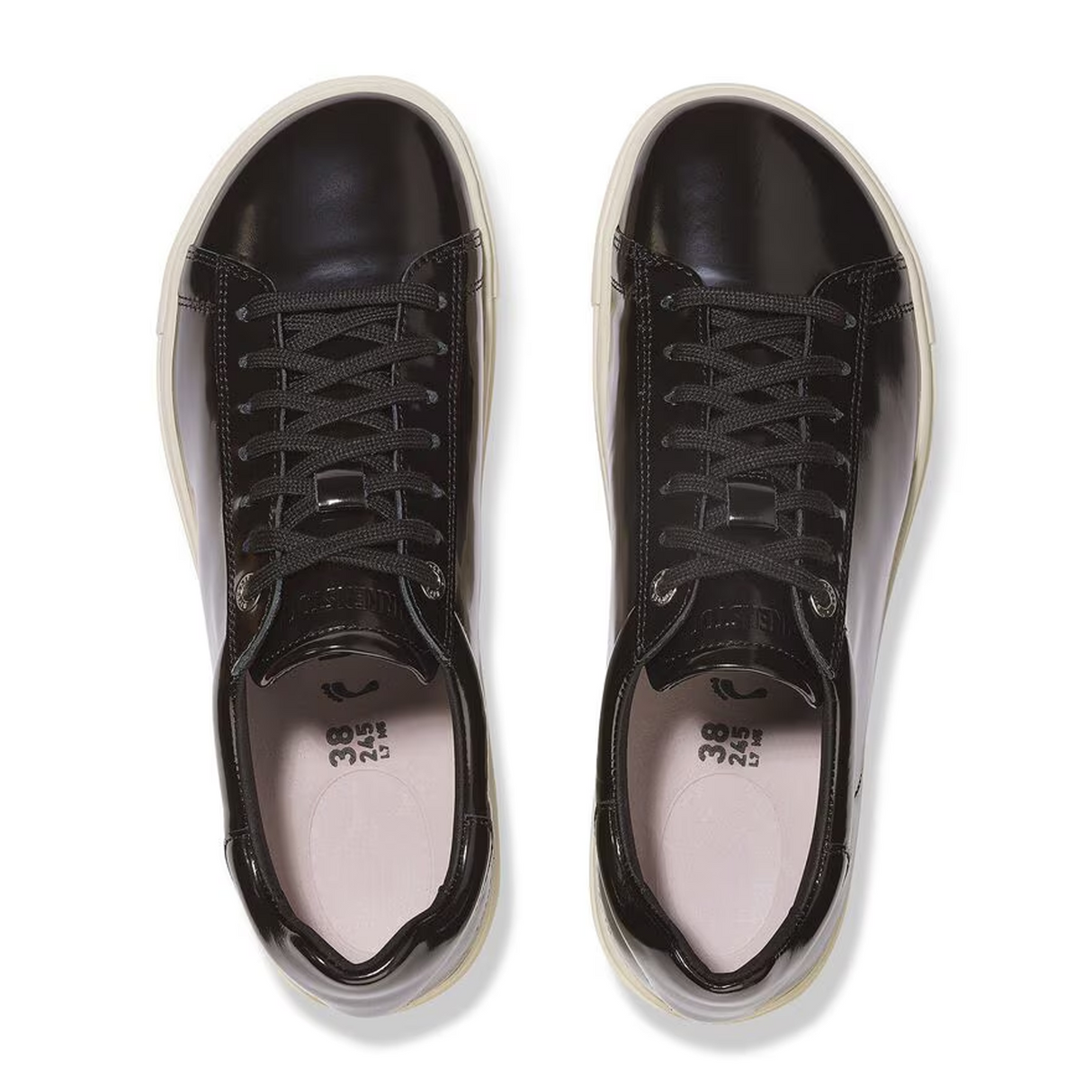 Birkenstock Bend Narrow Sneaker (Women) - High Shine Black Leather Athletic - Casual - Slip On - The Heel Shoe Fitters