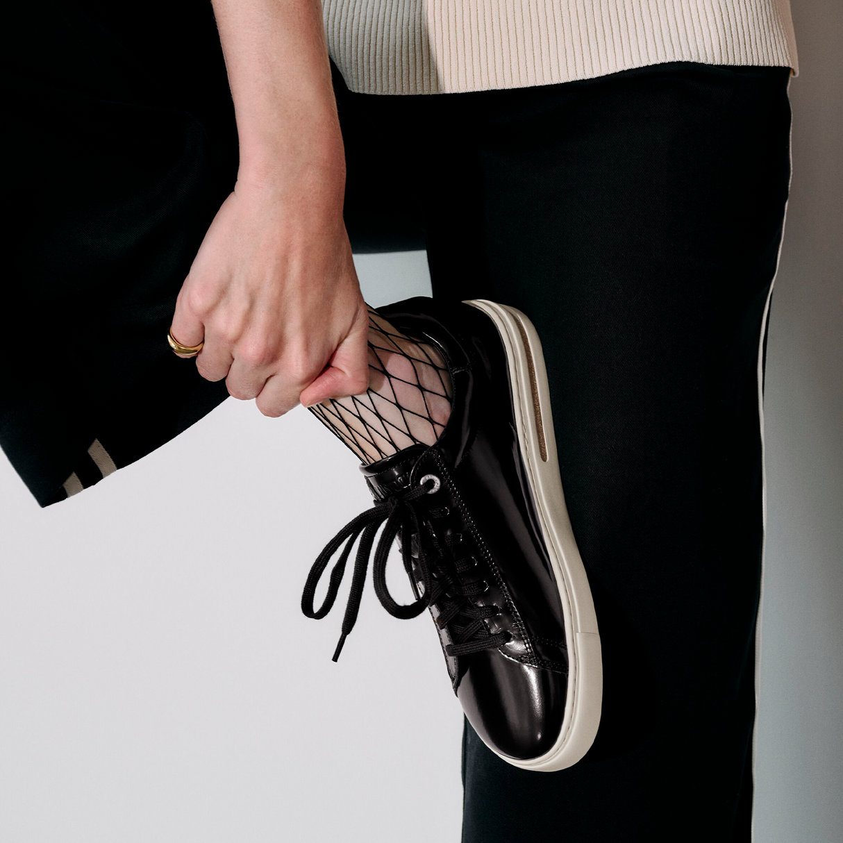 Birkenstock Bend Narrow Sneaker (Women) - High Shine Black Leather Athletic - Casual - Slip On - The Heel Shoe Fitters