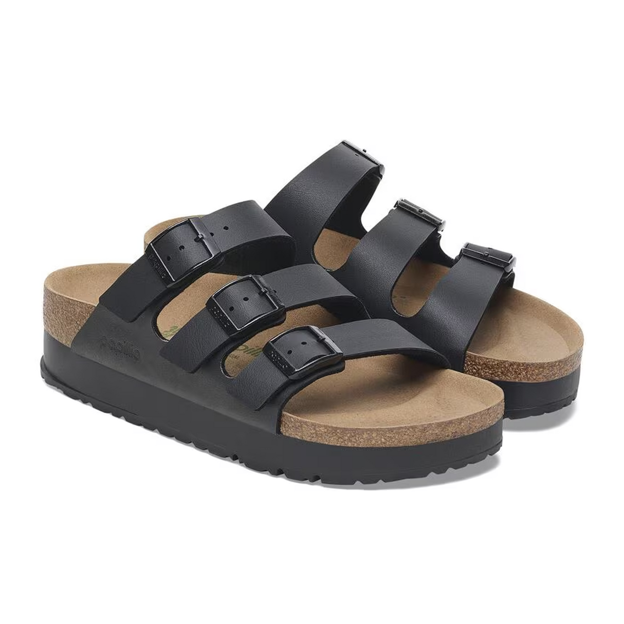 Birkenstock Florida III Vegan Platform Narrow Slide Sandal (Women) - Black Birko-Flor Sandal - Slide - The Heel Shoe Fitters