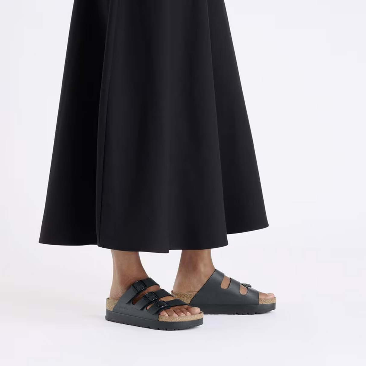 Birkenstock Florida III Vegan Platform Narrow Slide Sandal (Women) - Black Birko-Flor Sandal - Slide - The Heel Shoe Fitters