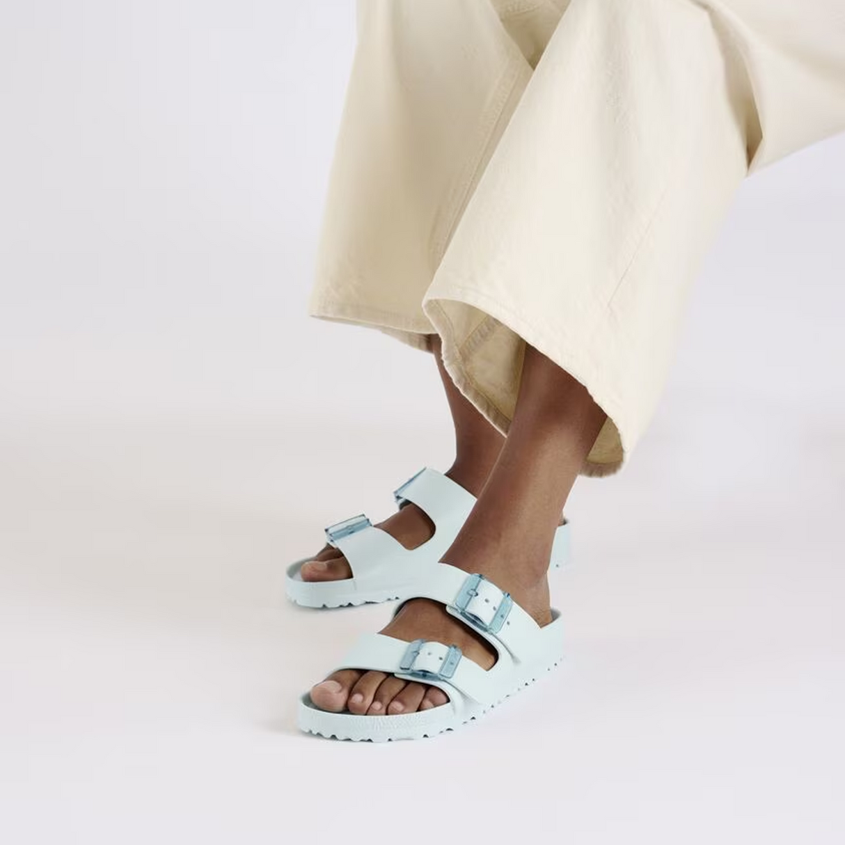 Birkenstock Arizona Stealth Buckle EVA Slide Sandal (Women) - Surf Green Sandal - Slide - The Heel Shoe Fitters
