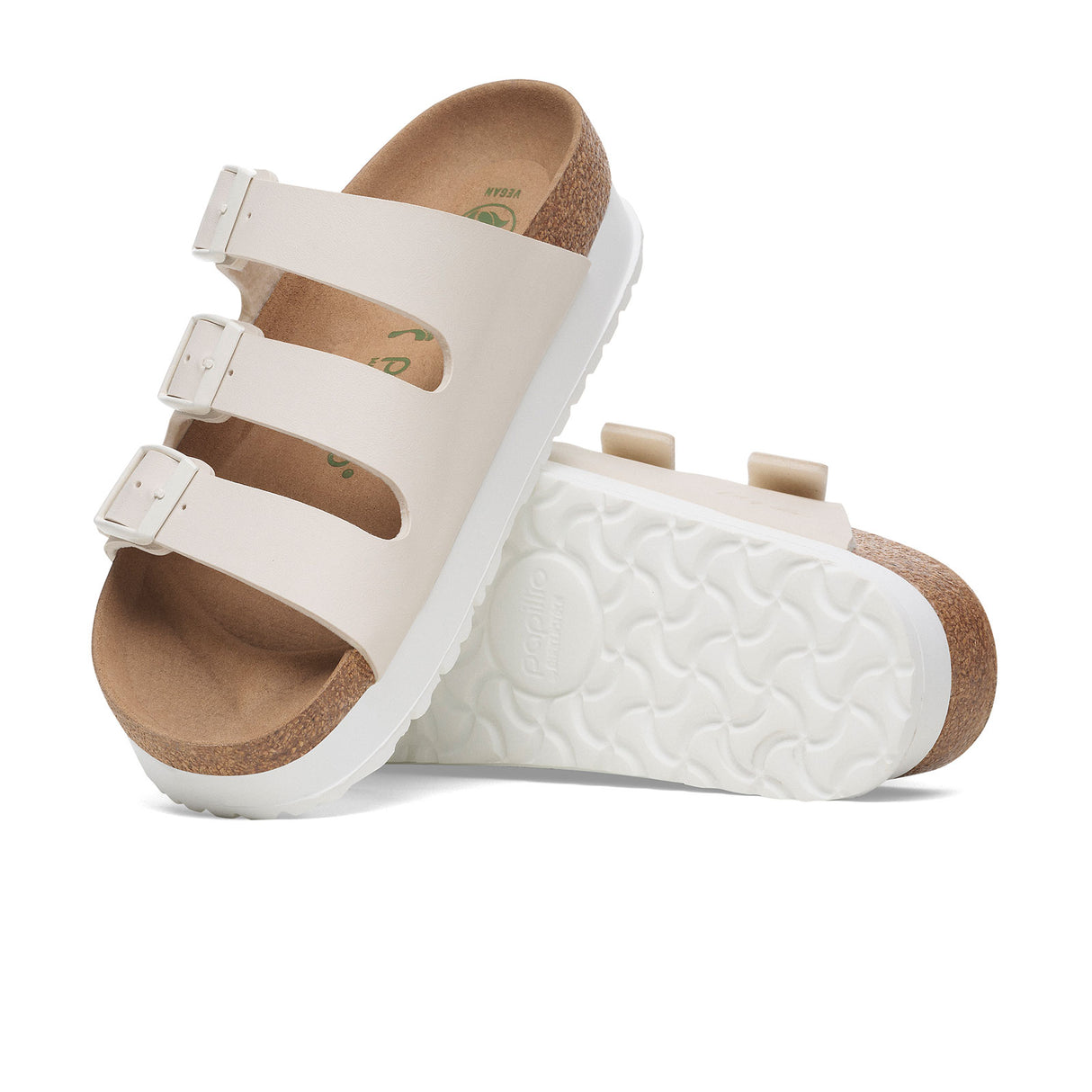 Birkenstock Florida III Platform Vegan Narrow Slide Sandal (Women) - Eggshell Birko-Flor Sandal - Slide - The Heel Shoe Fitters