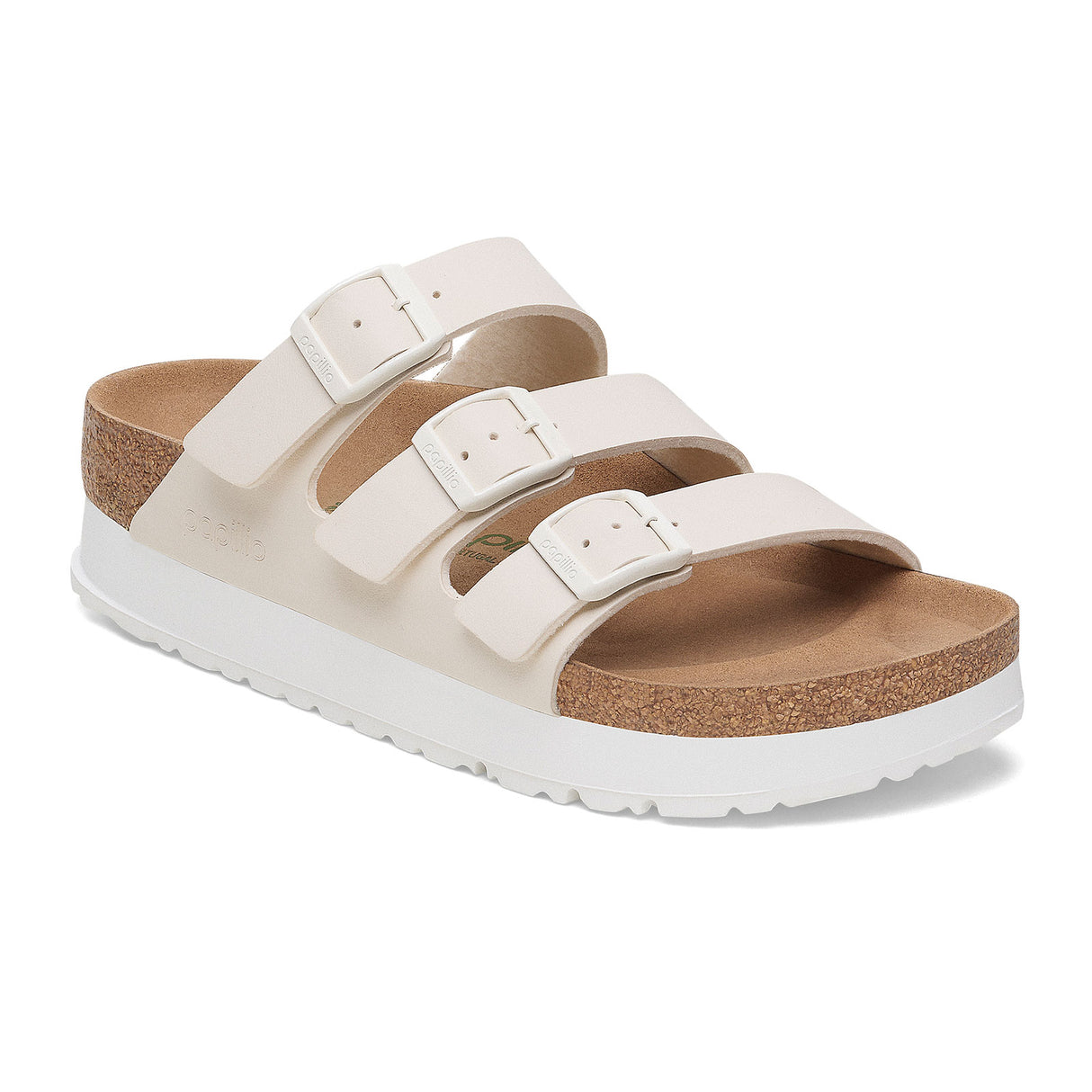 Birkenstock Florida III Platform Vegan Narrow Slide Sandal (Women) - Eggshell Birko-Flor Sandal - Slide - The Heel Shoe Fitters