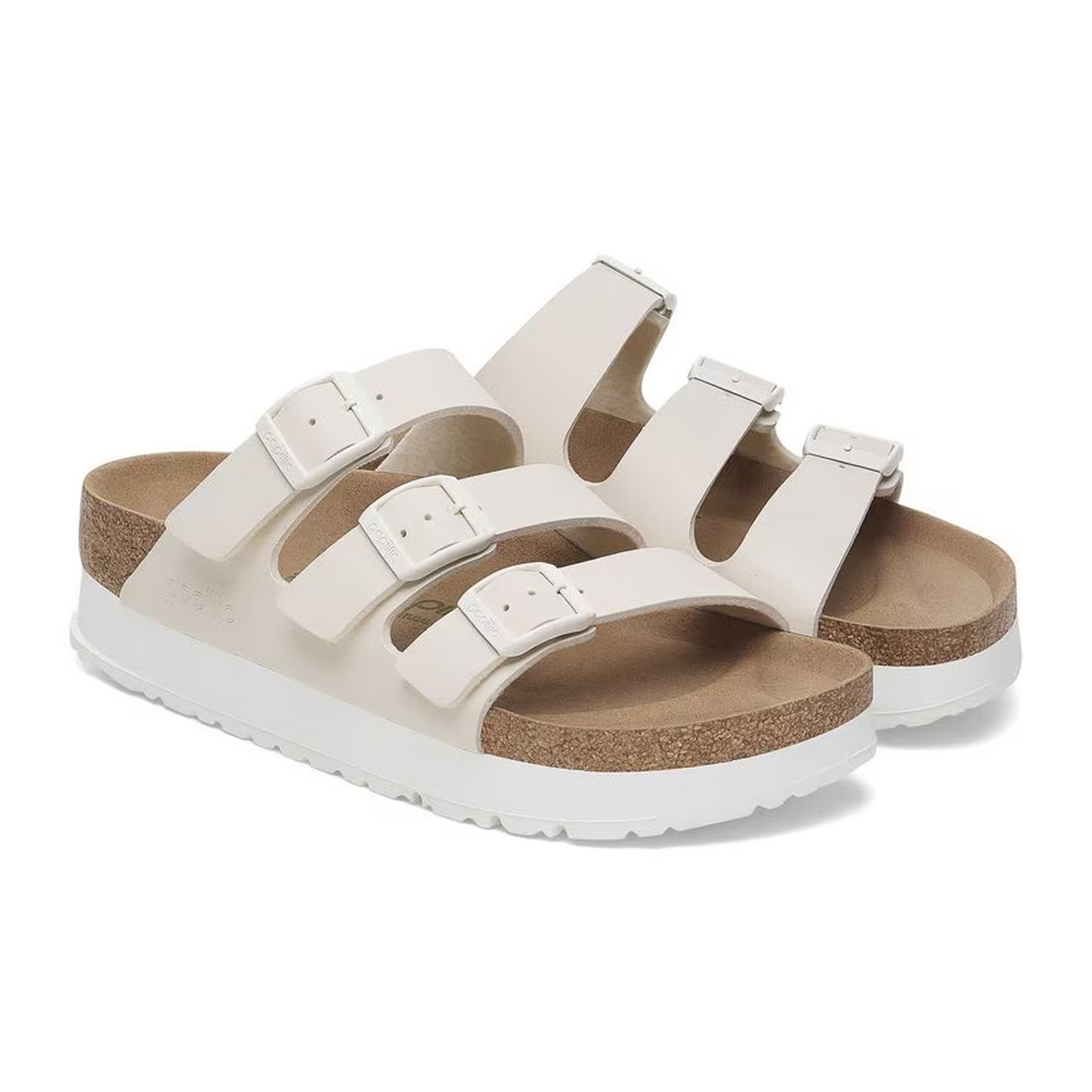 Birkenstock Florida III Platform Vegan Narrow Slide Sandal (Women) - Eggshell Birko-Flor Sandal - Slide - The Heel Shoe Fitters