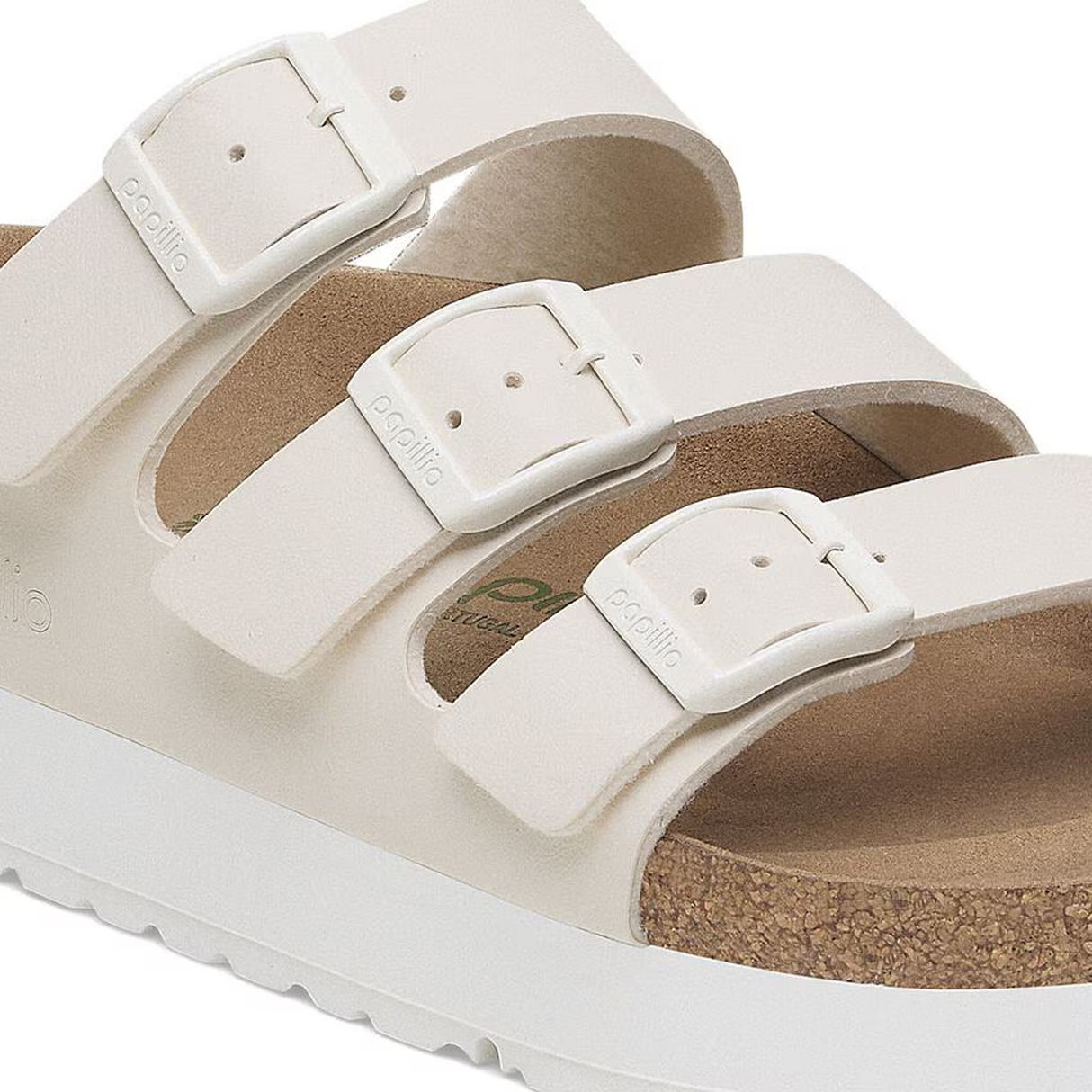 Birkenstock Florida III Platform Vegan Narrow Slide Sandal (Women) - Eggshell Birko-Flor Sandal - Slide - The Heel Shoe Fitters