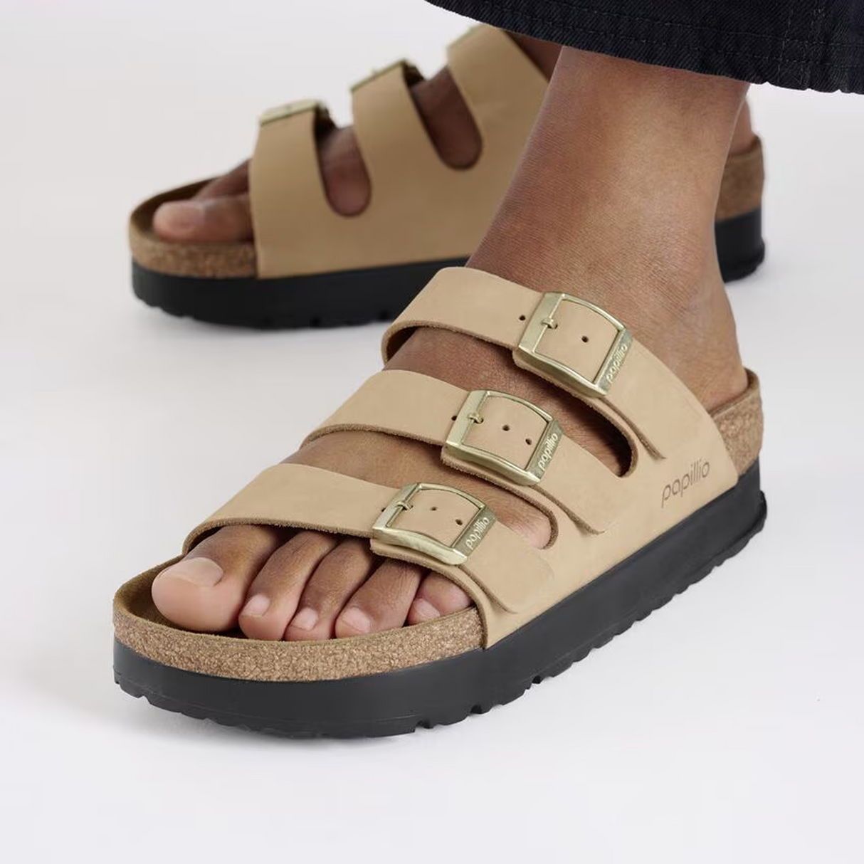 Birkenstock Florida III Platform Narrow Slide Sandal (Women) - Sandcastle Nubuck Sandal - Slide - The Heel Shoe Fitters