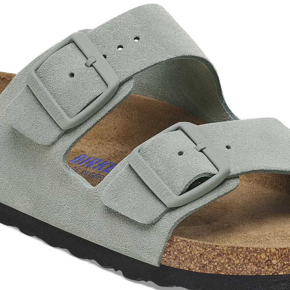 Birkenstock Arizona Soft Footbed Narrow Slide Sandal (Women) - Pure Sage Suede Sandal - Slide - The Heel Shoe Fitters