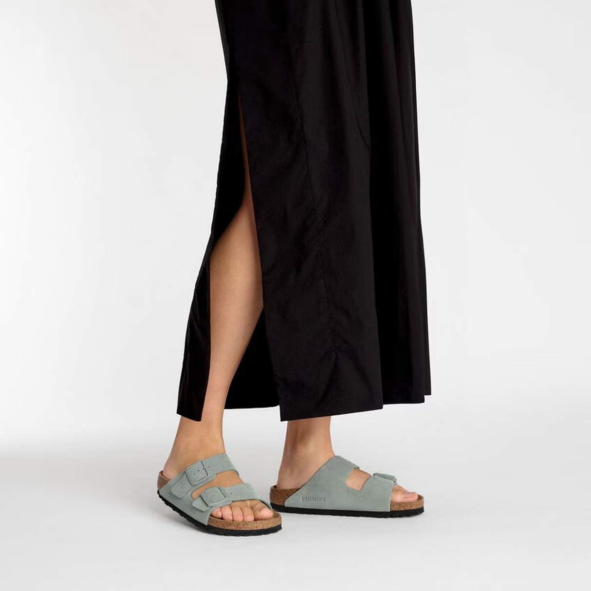 Birkenstock Arizona Soft Footbed Narrow Slide Sandal (Women) - Pure Sage Suede Sandal - Slide - The Heel Shoe Fitters