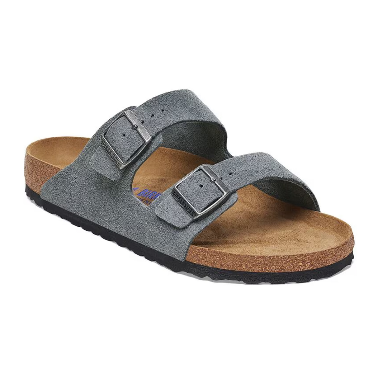 Birkenstock Arizona Soft Footbed Slide Sandal (Men) - Basalt Gray Suede Sandal - Slide - The Heel Shoe Fitters